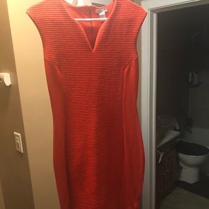 Red fitted dress